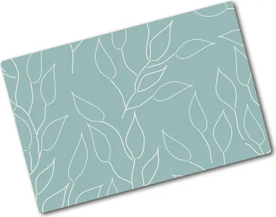 Produktbild von Tulup Glas Herdabdeckplatte - 80x52 cm - Glaskeramikkochfeld-Abdeckung Spritzschutz Glasabdeckplatte - Einteilig - Blumen & Pflanzen - Blätter Muster - Blau