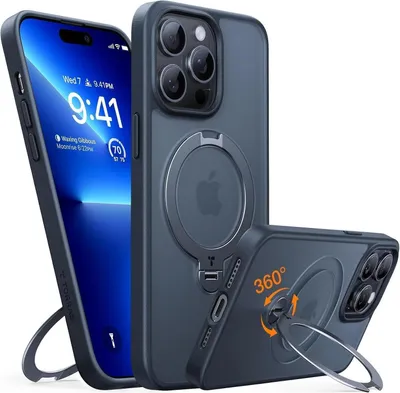 Immagine prodotto di TORRAS 360° Ostand Spin iPhone 14 Pro Max Custodia Nero Opaco Protezione Militare