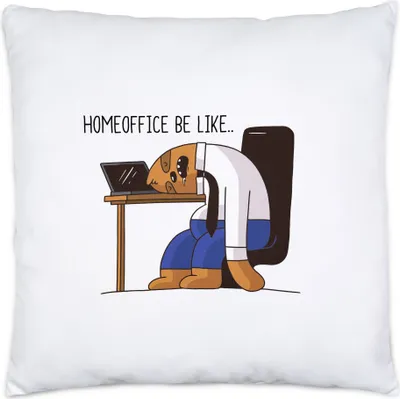 Produktbild von Homeoffice Kissen inkl. Füllung Lustig Spruch Ironie Faultier Geschenk Bürokollegen Lockdown