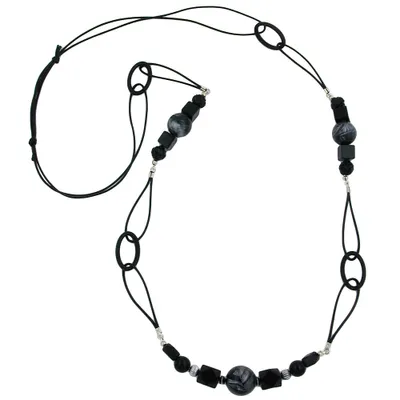 Produktbild von Kette schwarz und silbergrau schwarz 100 cm