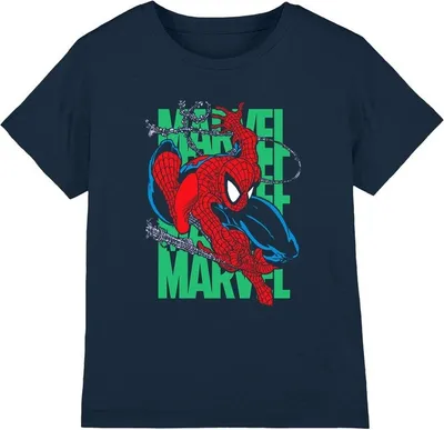 Produktbild von Spider-Man - "Wall Crawling" T-Shirt für Kinder TV4859 (152-158) (Marineblau)