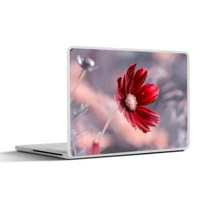 Produktbild von MuchoWow® Laptop Aufkleber Sticker Cover Blumen - Rot - Natur - Pflanzen 31x22.5 cm - Laptop-Deko