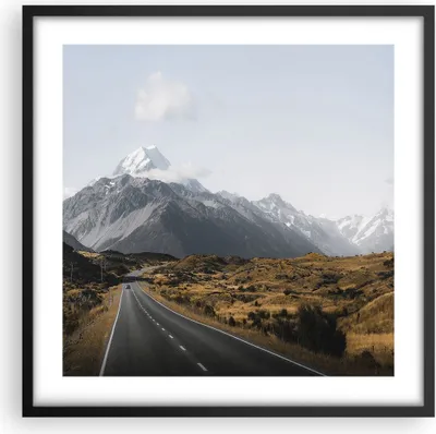 Produktbild von Gerahmtes Poster - Schwarzer Rahmen - Weg Berg Gipfel - 50x50 cm - Wand Bild - Wanddeko - Wandbilder - Kunstposter - Wandposter - Bilderrahmen - Bilder - Kunstdruck - Wanddekoration - P2BAC50x50-4833