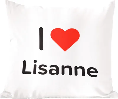Produktbild von MuchoWow® Zierkissen Sofakissen Wohnzimmer Dekokissen 50x50 cm Ich liebe - Lisanne - Mädchen - Komfort - Sofakissen