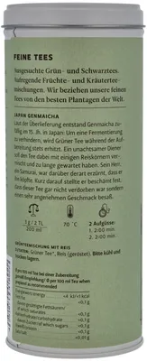 Produktbild von Berliner Kaffeerösterei - Grüner Tee Japan Genmaicha , loser Tee mit Doppeldeckeldose, nussig & mild, handverlesen & nachhaltig, 100g