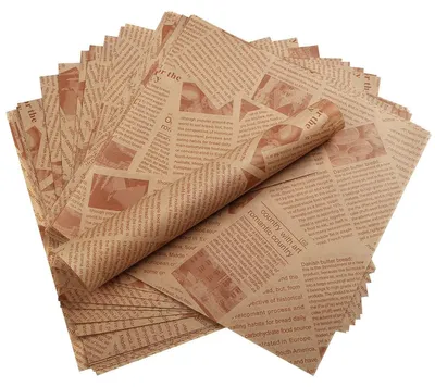 Productafbeelding van 100 Stuks Wegwerp Bakpapier in Krantenlook 25 x 25 cm