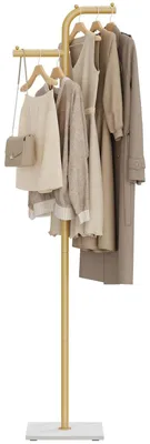 Zdjęcie produktu dla Wolnostojący wieszak na ubrania - Metalowy - Podwójny wieszak - 180 cm wysokości - Nowoczesny design