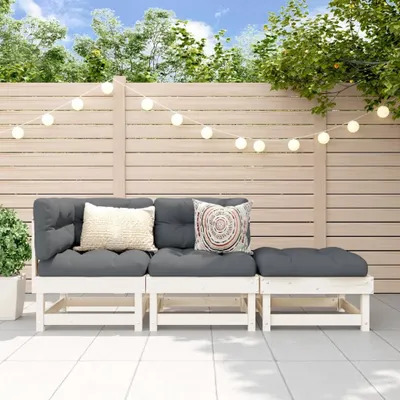 Produktbild von Design Möbel 3-tlg. Garten-Lounge-Set Weiß Massivholz Kiefer - 2024 Neu