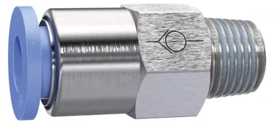 Produktbild von Riegler Gerades Rückschlagventil »Blaue Serie« Schlauch-Gewinde, R 1/8 a., Ø 6 mm