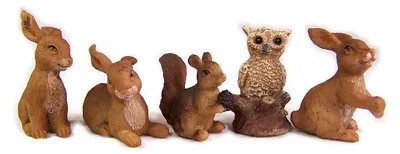 Produktbild von Waldtiere 5 Tlg. aus Polyresin, 3-4 cm hoch, Krippenfiguren für Weihnachtskrippe