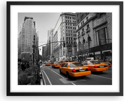 Produktbild von Gerahmtes Poster - Schwarzer Rahmen - Amerika New York City Straße - 50x40 cm - Wand Bild - Wanddeko - Wandbilder - Wandposter - Bilderrahmen - Bilder - Kunstdruck - Wandbild - P2BAA50x40-0445