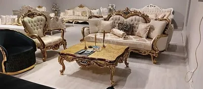 Produktbild von Klassische Wohnzimmer Sofa Polster Couch 3tlg. 3+1 + Couchtisch