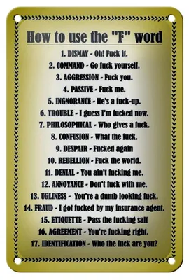 Produktbild von Blechschild Spruch 12x18cm How to use the F word