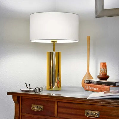 Produktbild von Villeroy & Boch Tischlampe Prag rund 53cm Goldfarben, Weiß