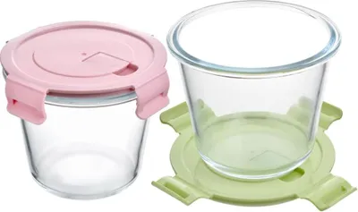 Produktbild von Glasbehälter für Mahlzeiten - lebensmittelecht - Set von 4 - Borosilikatglas