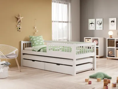 Obrázek produktu pro Dětská rozkládací postel 90x200 cm HAMIRA - bílá