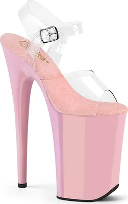 Produktbild von INFINITY-908 Pleaser Damen High Heels Plateau klare Riemchen Sandaletten babypink