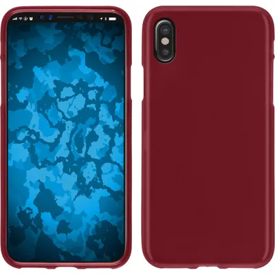 Produktbild von PhoneNatic Case kompatibel mit Apple iPhone X / XS - rot Silikon Hülle matt Cover