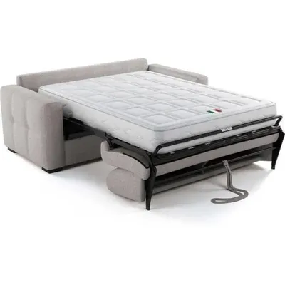 Image de Canapé-lit Express - 3 places - EUREKA - Tissu gris - 200 x 102 x 95 cm