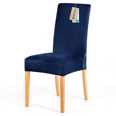 Produktbild von Stuhlhussen Stretch schützender Stuhlbezug Universal Stuhlüberzug Hussen 1x Dunkelblau