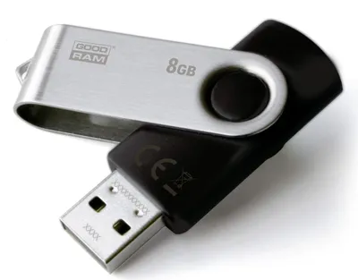 Produktbild von Goodram UTS2, 8 GB, USB Typ-A, 2.0, 20 MB/s, Drehring, Schwarz