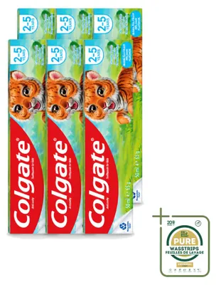 Produktbild von 6 x Colgate Kindertandpasta Bubble Fruit - 2 bis 5 Jahre - 50 ml - Vorratspackung - 6 Stücke