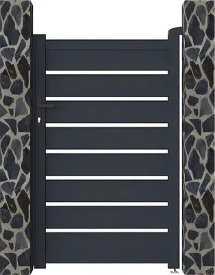 Produktbild von PRIMO Drehsperre, durchbrochen, aus anthrazitfarbenem Aluminium - 100 × 158 cm (B × H)