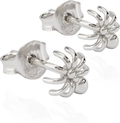 Produktbild von Paar kleine Ohrstecker Spinne 925 Silber anlaufgeschütz 7x6mm Motiv Ohrringe