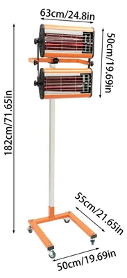 Produktbild von Infrarot Lack- und Farbtrockner - Handliche Trocknungslampe - Kurzwellige IR-Heizung - 2 Lampen 1000W - Temperatur 40–100 °C - 220V