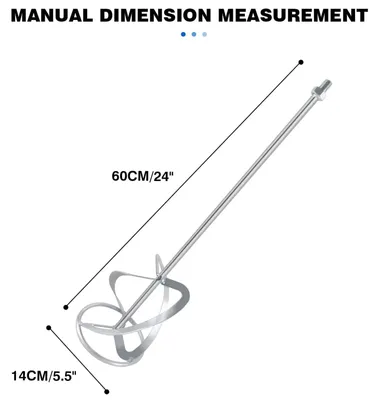 Image de Mélangeur pour mortier - M14, compatible avec perceuse - 140x600 mm - Pour béton et colles à carrelage - Mélangeur à spirale