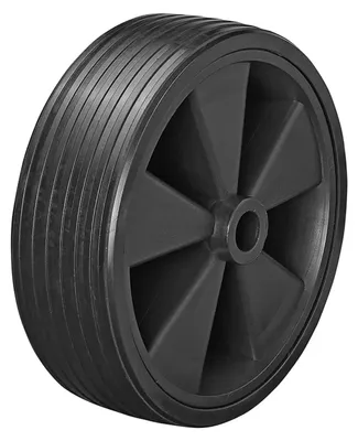 Image de Roue de secours, support de roue, jante en plastique avec pneus en caoutchouc plein, 220 x 70 mm