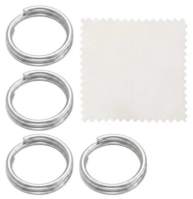 4 Silberne Biegeringe 6 mm für Schmuckherstellung