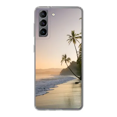 Produktbild von MuchoWow® Handyhülle Schutzhülle Hülle für Samsung Galaxy S21 Strand - Meer - Palme Silikon Softcase Handy Hülle - Softcase