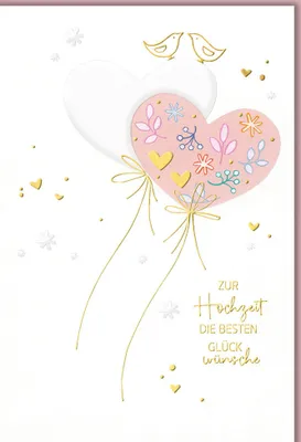 Produktbild von Hochzeit - Karte mit Umschlag - Vögel und Herzen