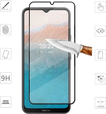 Produktbild von Für Nokia C21 Plus 2x 3D Display Full LCD H9 Hart Glas Folie Panzer Seiten Neu