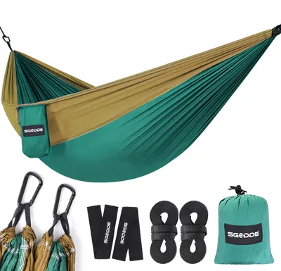 Obrázok produktu pre Hojdacia sieť MECO outdoor, 270 x 140 cm, nosnosť do 300 KG (1/2 osoby), kempingová hojdacia sieť pre viac osôb, na vnútorné a vonkajšie použitie, cestovanie po záhrade, kempovanie, turistika