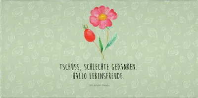 Produktbild von Mr. & Mrs. Panda kleines Handtuch Blume Hagebutte - Blattgrün - Geschenk, Lebensfreude, 50x100, Schlechte Gedanken, baumwolle, Flauschtuch, Garten
