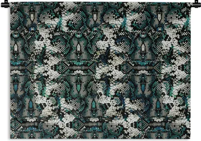 Produktbild von MuchoWow® Wandteppich Wandbehang Tiermuster - Schuppen - Abstrakt 90x67.5 cm Tapisserie Dekoration Wandtuch - Fototeppich - Wand-Skulpturen