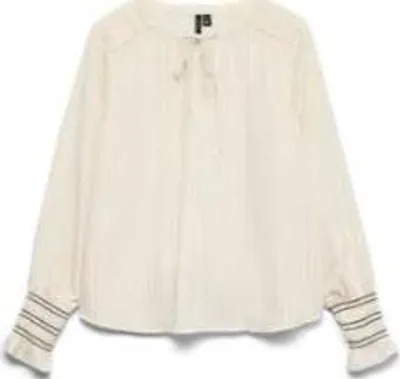 Produktbild von Vero Moda VMMILLIE LS TOP WVN GA Birch/Black XL
