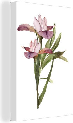 Produktbild von OneMillionCanvasses® - Leinwandbilder - 90x140 cm, Blumen - Aquarell - Frühling - Ostern, Wandbilder Kunstdruck Wanddekoration - Foto auf Leinwand - Gemälde auf Holzrahmen - Wandschmucke - Schlafzimmer