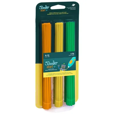 Produktbild von 3Doodler Start 3DS-ECO-MIX2-75 3D-Druckmaterial Kompostierbarer Kunststoff Grün  Orange  Gelb 1 g