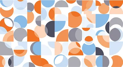 Produktbild von Tadessi Fototapete | Grafik | 5.00 m x 2.70 m | Blau | Orange | Wandbild | Digitaldruck