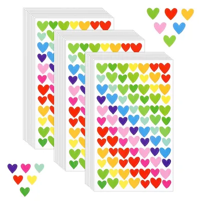 Herzaufkleber, 1512 Stück, bunt, selbstklebend, für Scrapbooking & DIY