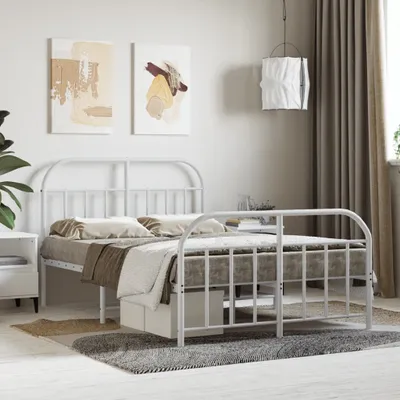 Immagine prodotto di Maison Exclusive - Letto con testiera e pediera in metallo bianco 120x200 cm