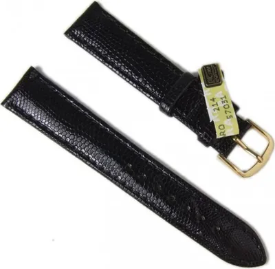 Produktbild von Ersatzband Uhrenarmband Leder Eidechse schwarz 18mm 23589G