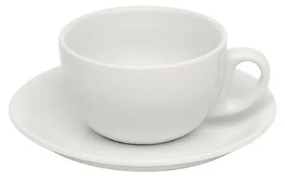 Produktbild von 12x Caffé Latte Tasse + Untertasse Italia 350 ml weiß, Porzellan Kaffee