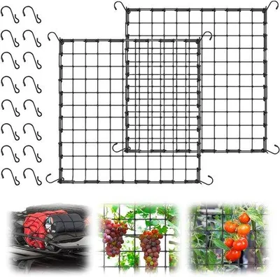 Image de Filet élastique pour plantes avec 16 crochets, 120 x 120 cm
