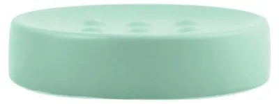 Produktbild von Spirella Seifenschale Steinoptik dekorative Badausstattung Seifenablage "Tube" Maße: 11 x 11 x 3 cm – Grün matt