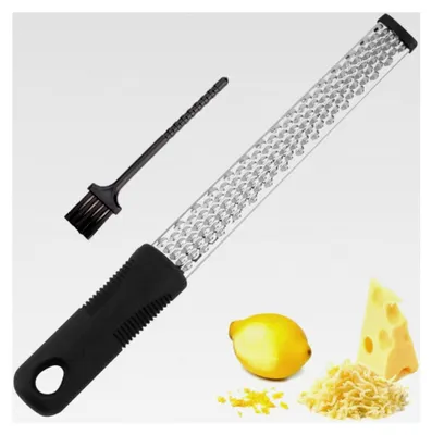 Produktbild von Edelstahl Zester Reibe, Käsereibe, Muskatnuss Reibe, Parmesanreibe, Zitronenreibe, Küchenreibe - Spülmaschinengeeignet, Rutschfester Silikongriff, Vielseitig Einsetzbar