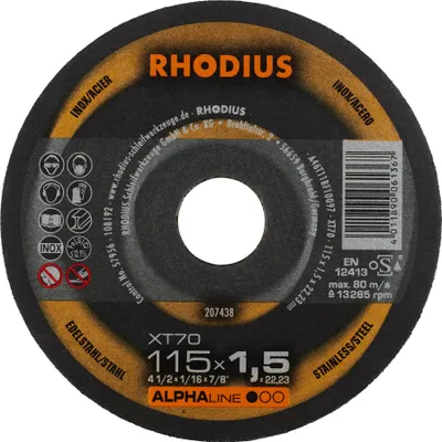 Produktbild von Rhodius Trennscheibe XT 70 115x1,5x22,23mm Edelstahl Alphaline - 207438
